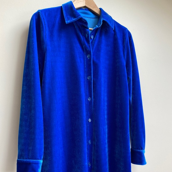 Blue Velvet button down 💎 - Picture 4 of 4